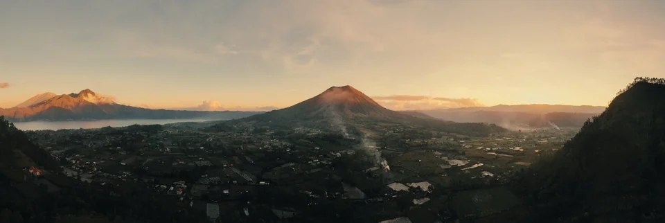 A volcanic landscape in the early light