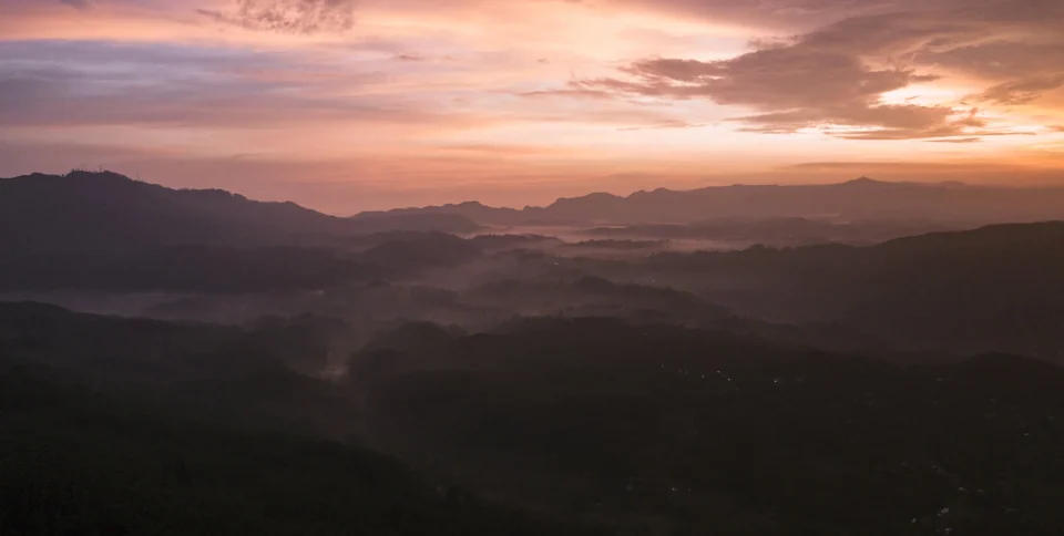 Clouds and ridgelines at sunset