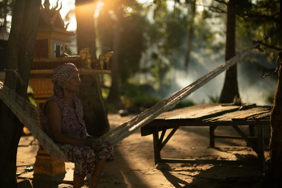 Warm sunlight and a hammock in a shaded garden
